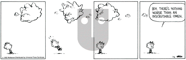 Calvin and Hobbes on Monday July 6, 1992 Comic Strip