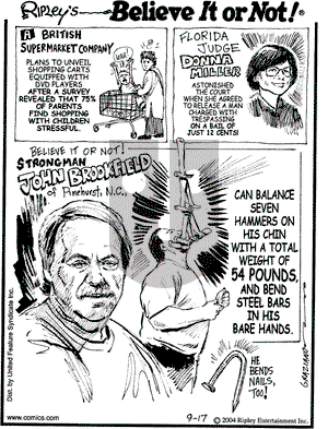 Ripley's Believe It or Not on Friday September 17, 2004 Comic Strip