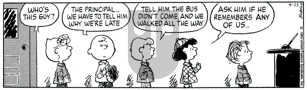Peanuts on Friday April 23, 1993 Comic Strip