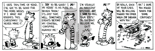 Calvin and Hobbes on Tuesday December 12, 1989 Comic Strip