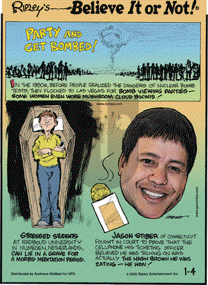 Ripley's Believe It or Not on Saturday January 4, 2020 Comic Strip