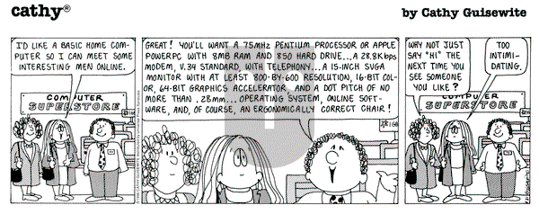 Cathy Classics on Wednesday January 31, 1996 Comic Strip