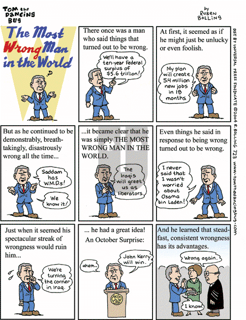 Tom the Dancing Bug on Saturday October 30, 2004 Comic Strip