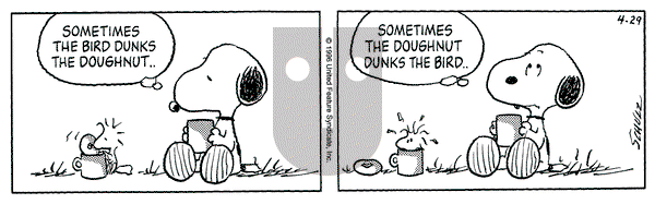 Peanuts on Monday April 29, 1996 Comic Strip