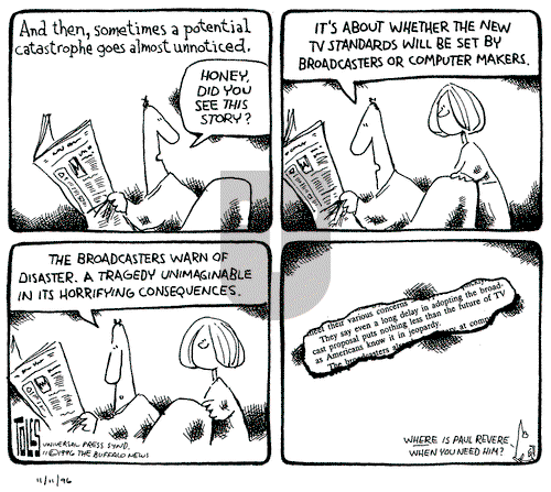 Tom Toles on Monday November 11, 1996 Comic Strip
