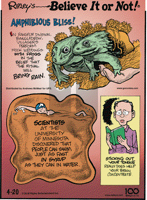 Ripley's Believe It or Not on Saturday April 20, 2019 Comic Strip