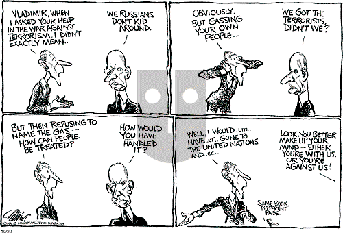 Pat Oliphant on Tuesday October 29, 2002 Comic Strip