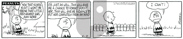 Peanuts on Monday June 8, 1964 Comic Strip