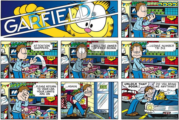 Garfield on Sunday September 7, 1997 Comic Strip