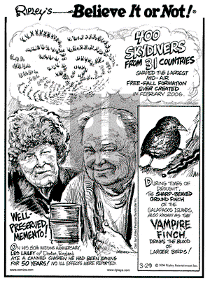 Ripley's Believe It or Not on Wednesday March 29, 2006 Comic Strip