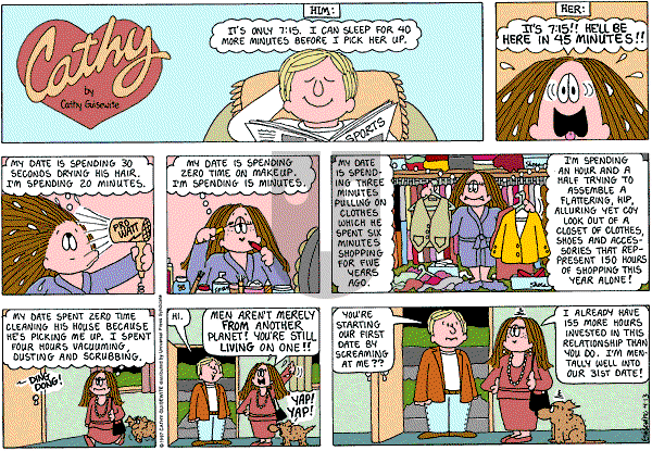 Cathy Classics - Sunday April 13, 1997 Comic Strip