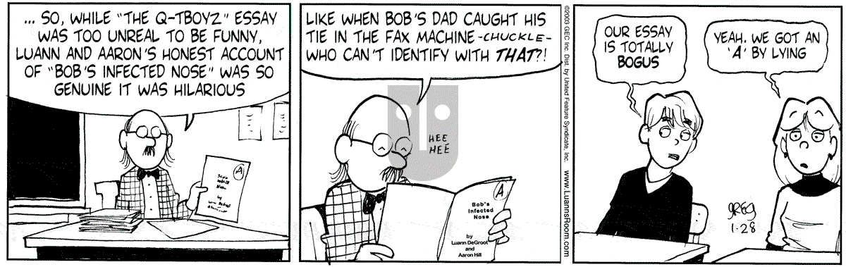 Luann - Tuesday January 28, 2003 Comic Strip