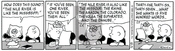 Peanuts on Wednesday October 13, 1999 Comic Strip