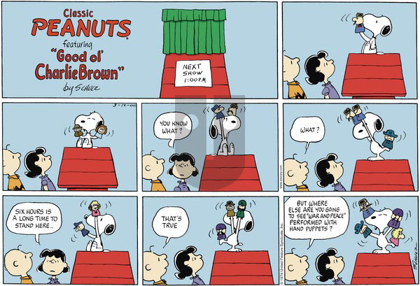 Peanuts - Sunday March 19, 2000 Comic Strip