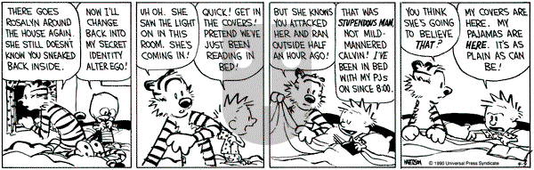 Calvin and Hobbes on Monday April 9, 1990 Comic Strip