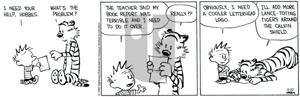 Calvin and Hobbes on Monday September 22, 2025 Comic Strip