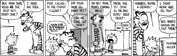 Calvin and Hobbes - Monday January 29, 1990 Comic Strip