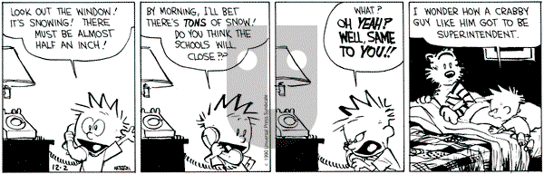 Calvin and Hobbes on Friday November 30, 1990 Comic Strip
