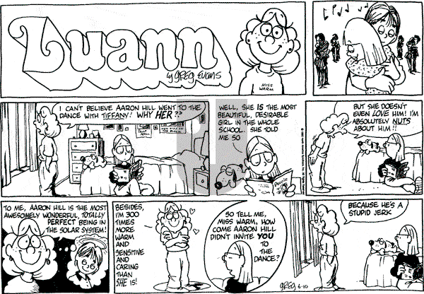 Luann on Sunday June 10, 1990 Comic Strip