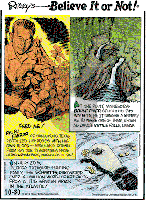 Ripley's Believe It or Not on Friday October 30, 2015 Comic Strip