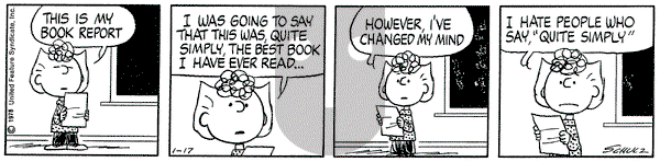 Peanuts on Tuesday January 17, 1978 Comic Strip