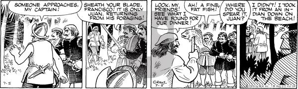 Alley Oop on Monday July 5, 1976 Comic Strip