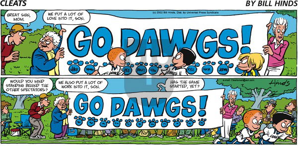 Cleats on Sunday March 24, 2002 Comic Strip