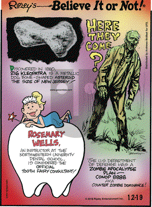Ripley's Believe It or Not on Thursday December 19, 2019 Comic Strip