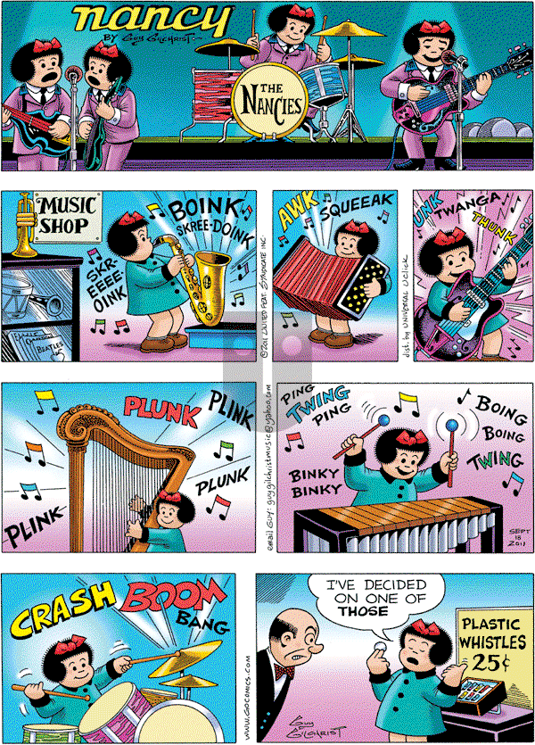 Nancy on Sunday September 18, 2011 Comic Strip
