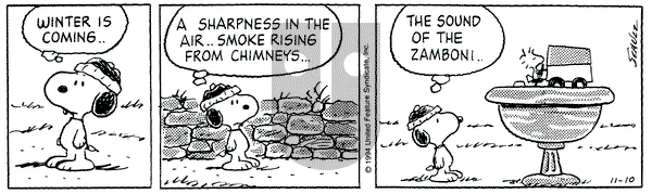 Peanuts on Thursday November 10, 1994 Comic Strip