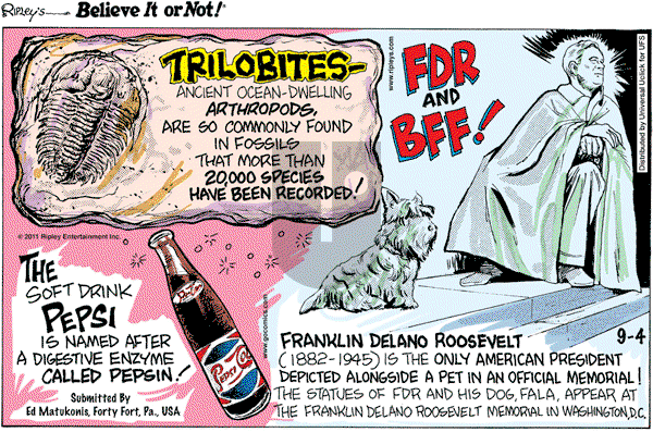 Ripley's Believe It or Not on Sunday September 4, 2011 Comic Strip