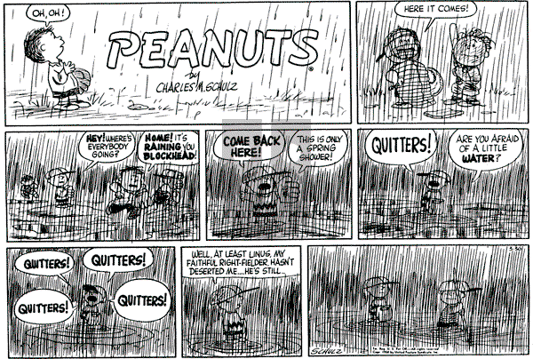 Peanuts - Sunday March 30, 1958 Comic Strip