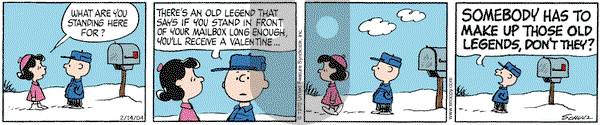 Peanuts on Saturday February 14, 2004 Comic Strip