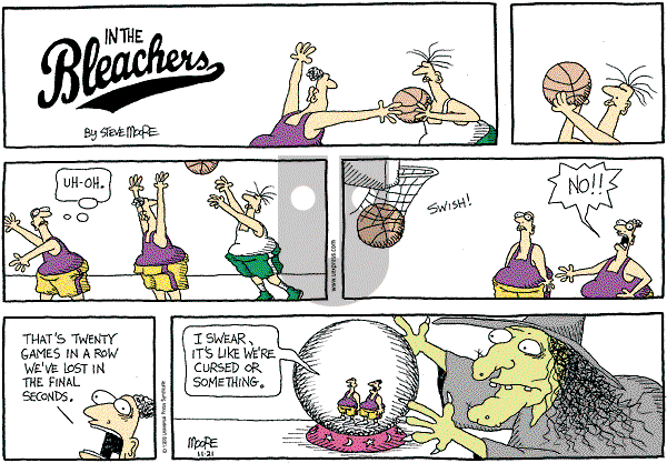 In the Bleachers on Sunday November 21, 1999 Comic Strip