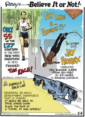 Ripley's Believe It or Not on Thursday February 6, 2014 Comic Strip