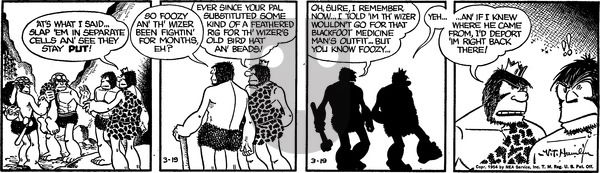 Alley Oop on Friday March 19, 1954 Comic Strip