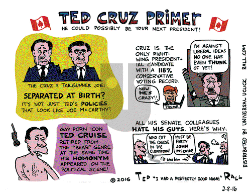 Ted Rall on Monday February 8, 2016 Comic Strip