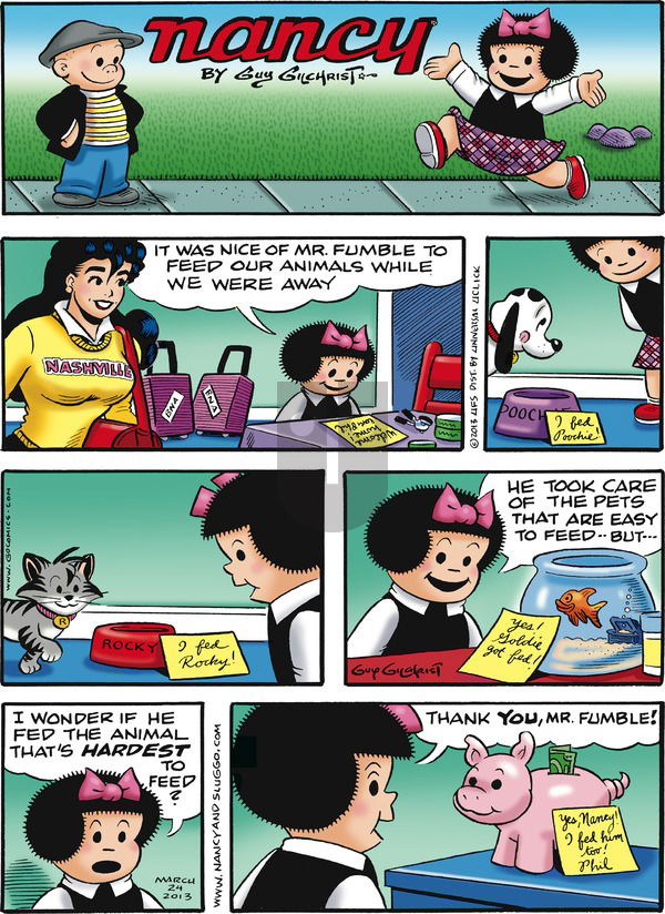 Nancy on Sunday March 24, 2013 Comic Strip