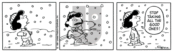 Peanuts on Friday January 18, 1991 Comic Strip