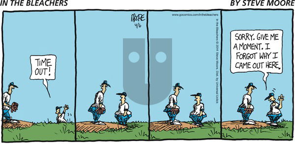 In the Bleachers - Sunday April 6, 2014 Comic Strip