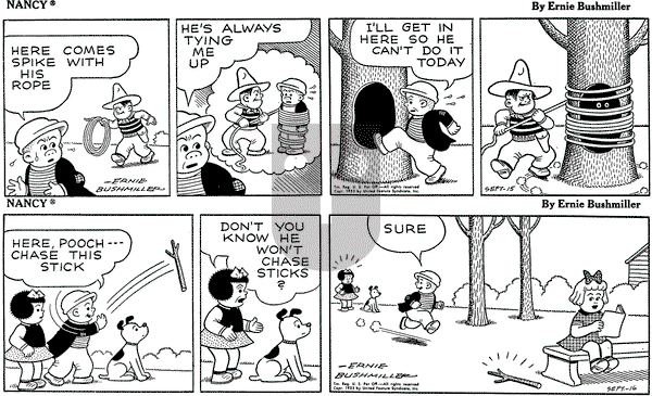 Nancy on Thursday September 15, 1955 Comic Strip