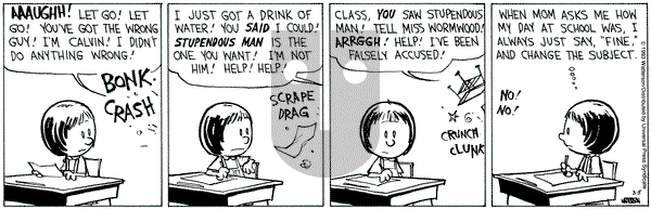 Calvin and Hobbes on Friday March 5, 1993 Comic Strip
