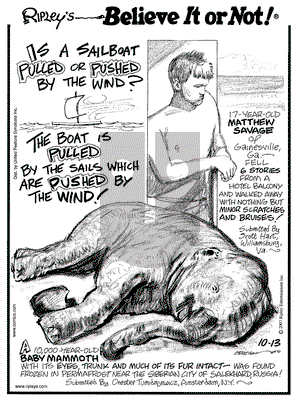 Ripley's Believe It or Not on Saturday October 13, 2007 Comic Strip
