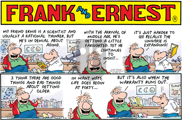 Frank and Ernest on Sunday September 4, 2011 Comic Strip