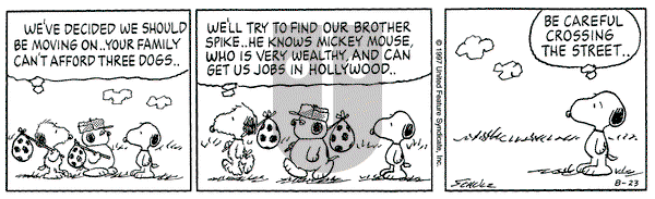 Peanuts on Saturday August 23, 1997 Comic Strip