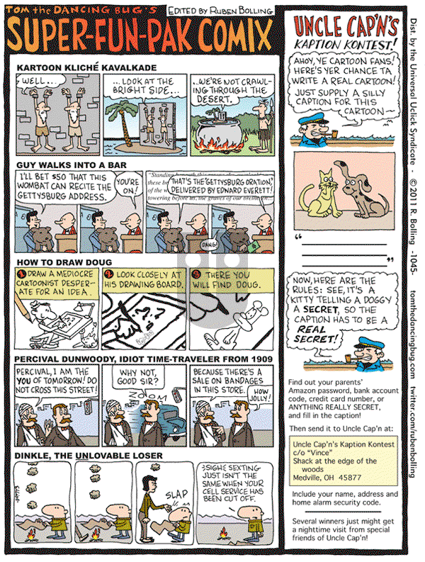 Tom the Dancing Bug on Friday July 8, 2011 Comic Strip