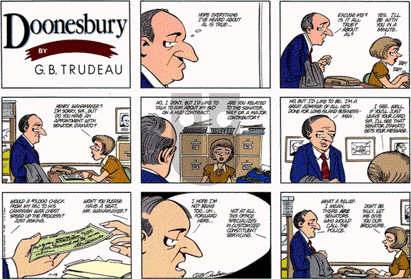 Doonesbury on Sunday November 19, 1989 Comic Strip