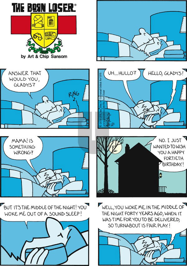 The Born Loser on Sunday March 2, 2014 Comic Strip