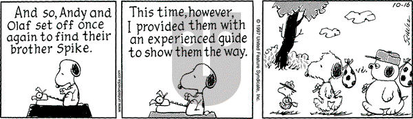 Peanuts - Thursday October 16, 1997 Comic Strip