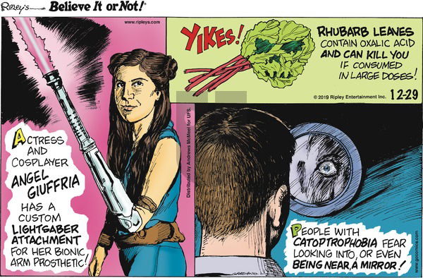 Ripley's Believe It or Not on Sunday December 29, 2019 Comic Strip